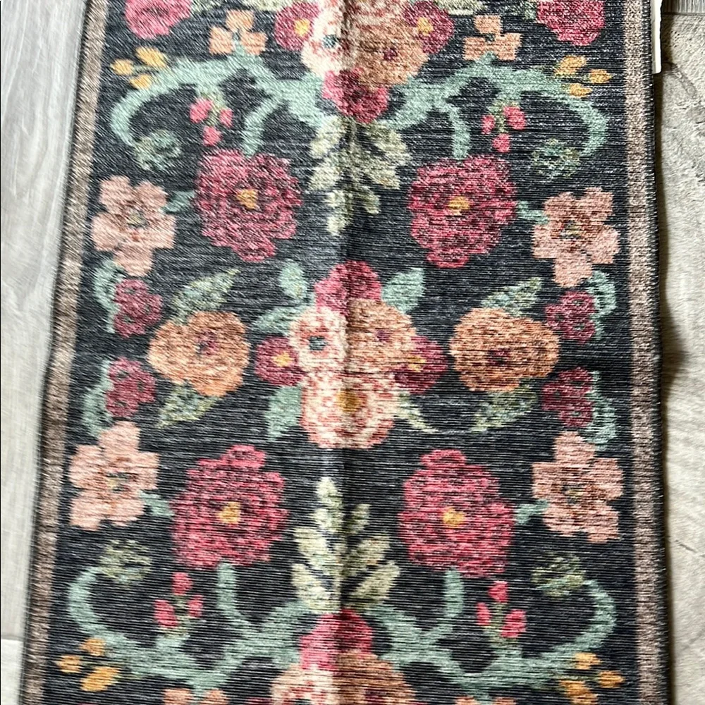 Rifle Paper Co. X Loloi Rosa Black Floral Border Rug 2’3” X 3’9” New NWT